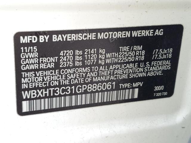 WBXHT3C31GP886061 - 2016 BMW X1 XDRIVE28I WHITE photo 14