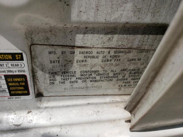 KL1TJ62624B185524 - 2004 CHEVROLET AVEO LS 白色 照片 12