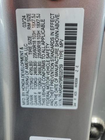 7FARS4H79RE020759 - 2024 HONDA CR-V EXL SILVER photo 13