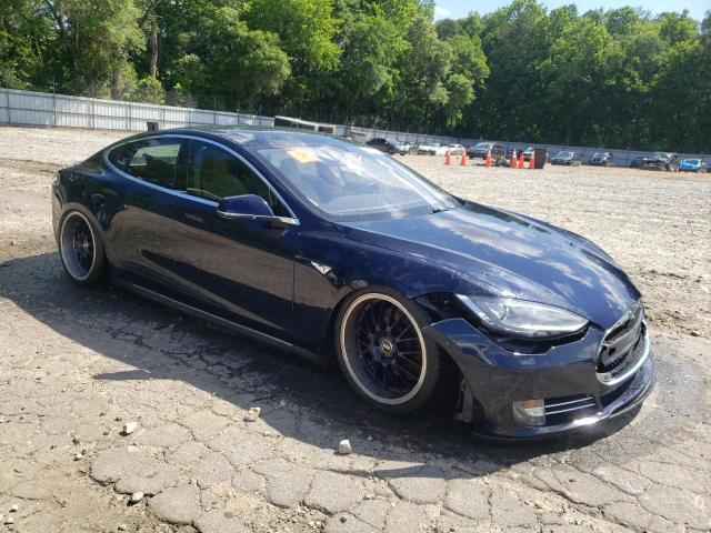 5YJSA1DP1DFP04055 - 2013 TESLA MODEL S BLUE photo 4