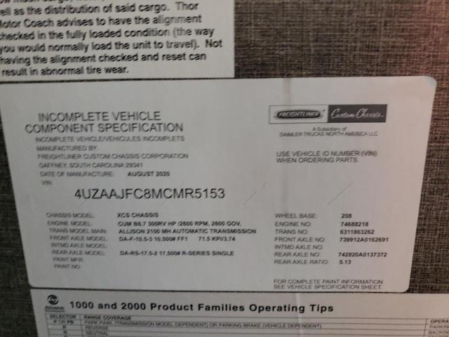 4UZAAJFC8MCMR5153 - 2021 FREIGHTLINER CHASSIS XC ყავისფერი ფოტო 10