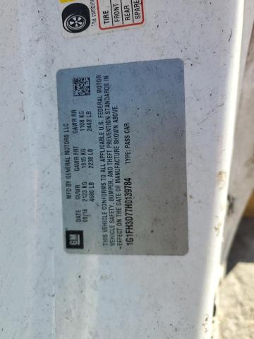 1G1FH3D77H0139784 - 2017 CHEVROLET CAMARO SS WHITE photo 12