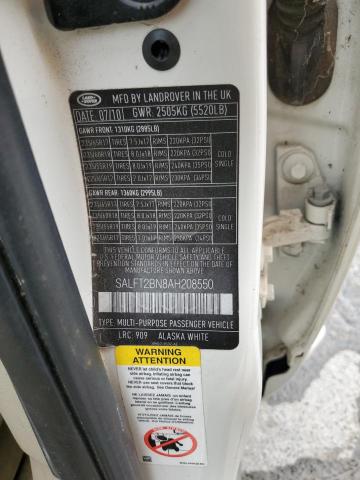 SALFT2BN8AH208550 - 2010 LAND ROVER LR2 HSE TECHNOLOGY WHITE photo 13