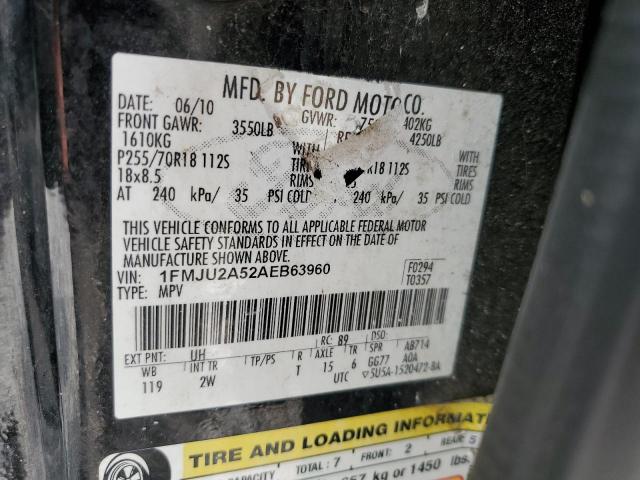 1FMJU2A52AEB63960 - 2010 FORD EXPEDITION LIMITED BLACK photo 14