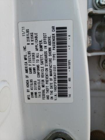 1HGCP3F89CA010551 - 2012 HONDA ACCORD EXL WHITE photo 13