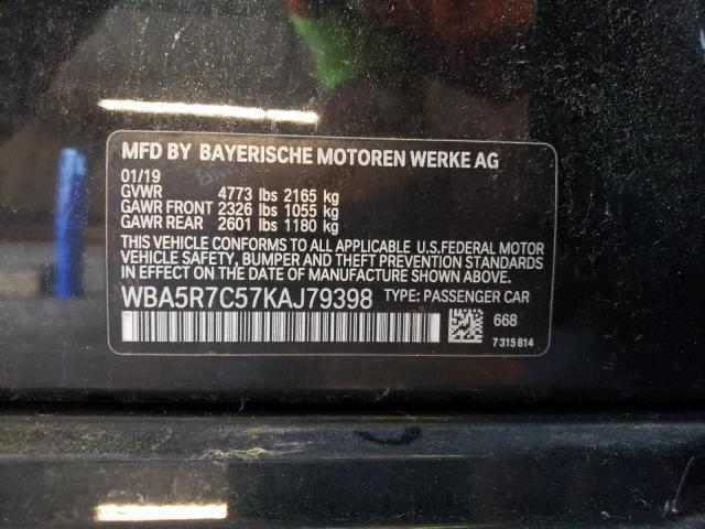 WBA5R7C57KAJ79398 - 2019 BMW 330XI BLACK photo 13