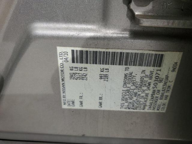 1N4AL2AP9AN503071 - 2010 NISSAN ALTIMA BASE TAN photo 12