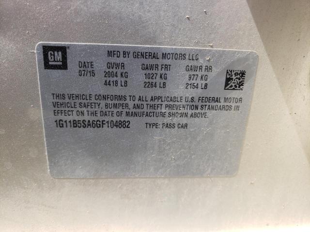 1G11B5SA6GF104882 - 2016 CHEVROLET MALIBU LIM LS TAN photo 12