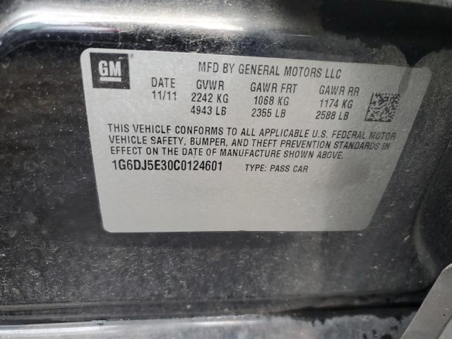 1G6DJ5E30C0124601 - 2012 CADILLAC CTS PERFORMANCE COLLECTION Siyah fotoğraf 12