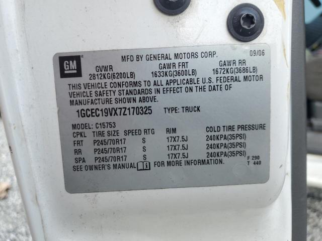 1GCEC19VX7Z170325 - 2007 CHEVROLET SILVERADO C1500 CLASSIC Ağ foto 12