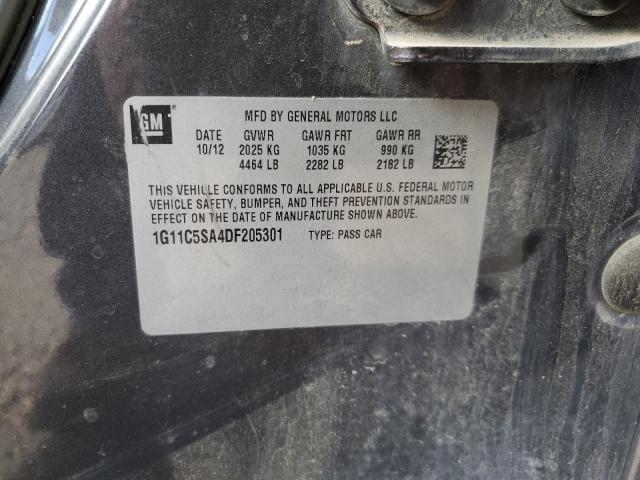 1G11C5SA4DF205301 - 2013 CHEVROLET MALIBU 1LT Szary zdjęcie 12
