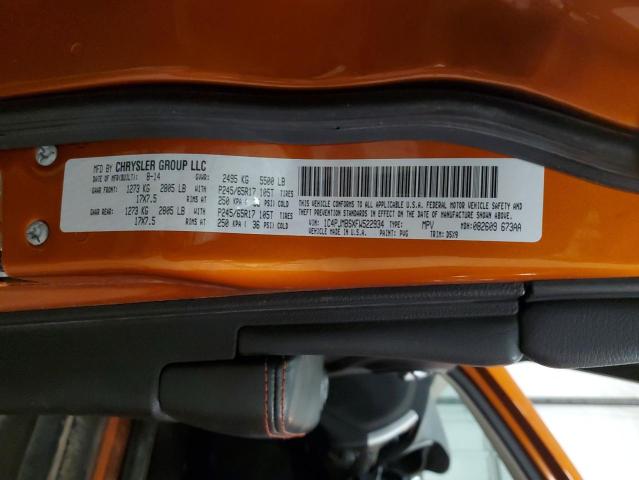 1C4PJMBSXFW522934 - 2015 JEEP CHEROKEE TRAILHAWK ORANGE photo 13