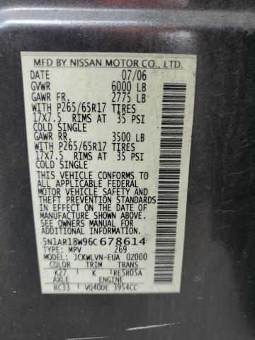 5N1AR18W96C678614 - 2006 NISSAN PATHFINDER LE TWO TONE photo 13