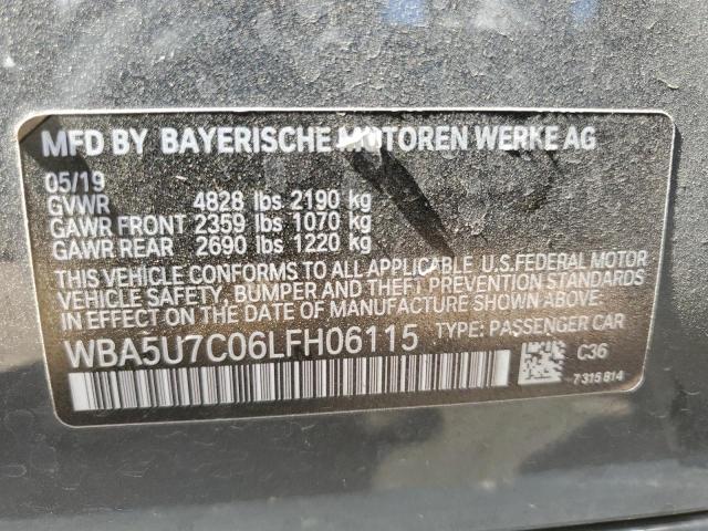 WBA5U7C06LFH06115 - 2020 BMW M340I GRAY photo 12