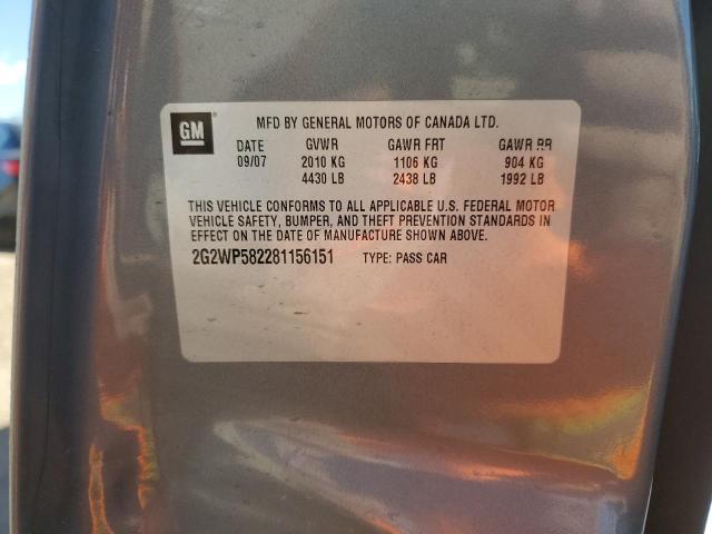 2G2WP582281156151 - 2008 PONTIAC GRAND PRIX 灰色 照片 12