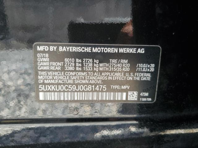 5UXKU0C59J0G81475 - 2018 BMW X6 SDRIVE35I BLACK photo 13