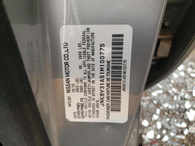 JNKBY31A51M100775 - 2001 INFINITI Q45 BASE SILVER photo 13