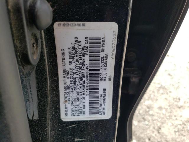 2T1KR32E63C066457 - 2003 TOYOTA COROLLA MA XR BLACK photo 13