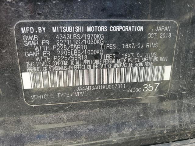 JA4AR3AU1KU007011 - 2019 MITSUBISHI OUTLANDER ES შავი ფოტო 13