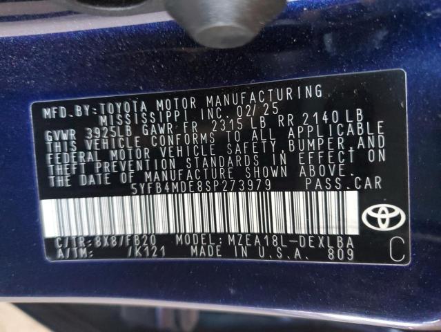 5YFB4MDE8SP273979 - 2025 TOYOTA COROLLA LE 蓝色 照片 13