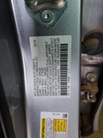 19XFL2H80NE010372 - 2022 HONDA CIVIC SPORT ვერცხლისფერი ფოტო 12