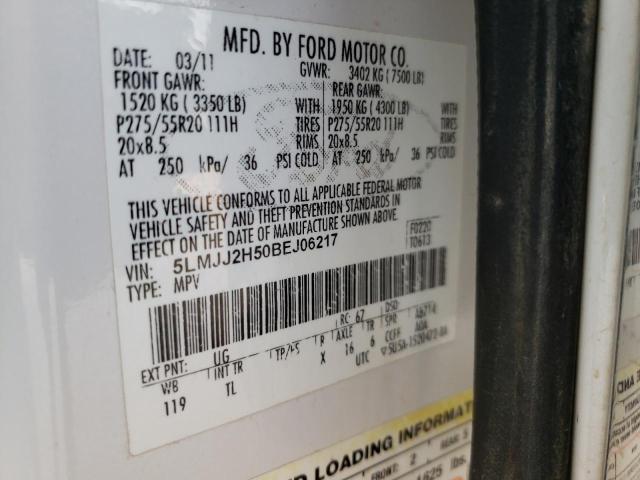 5LMJJ2H50BEJ06217 - 2011 LINCOLN NAVIGATOR თეთრი ფოტო 13