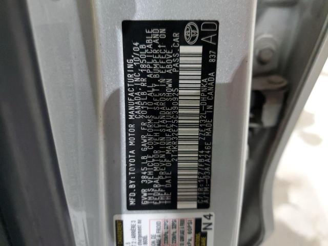 2T1KR32E75C390925 - 2005 TOYOTA COROLLA MA XR SILVER photo 12