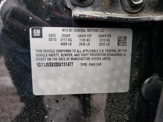 1G11J5SX2DU131477 - 2013 CHEVROLET MALIBU LTZ შავი ფოტო 12