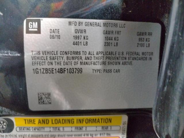 1G1ZB5E14BF103799 - 2011 CHEVROLET MALIBU LS CHARCOAL photo 12