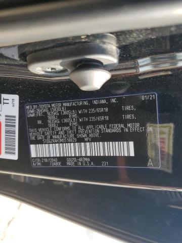 5TDGZRAH3MS518829 - 2021 TOYOTA HIGHLANDER XLE BLACK photo 14