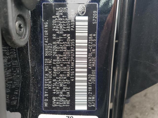 4T1G11AK2PU787355 - 2023 TOYOTA CAMRY SE NIGHT SHADE BLACK photo 12