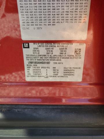 LRBFXBSA8HD201087 - 2017 BUICK ENVISION ESSENCE أحمر صورة 13