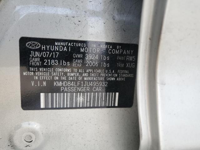 KMHD84LF1JU495932 - 2018 HYUNDAI ELANTRA SEL SILVER photo 13