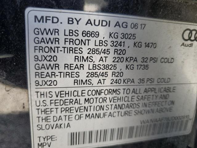 WA1VAAF78JD002810 - 2018 AUDI Q7 PRESTIGE 黑色 照片 13