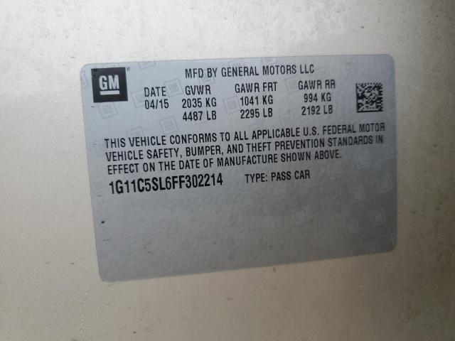 1G11C5SL6FF302214 - 2015 CHEVROLET MALIBU 1LT BEIGE photo 12