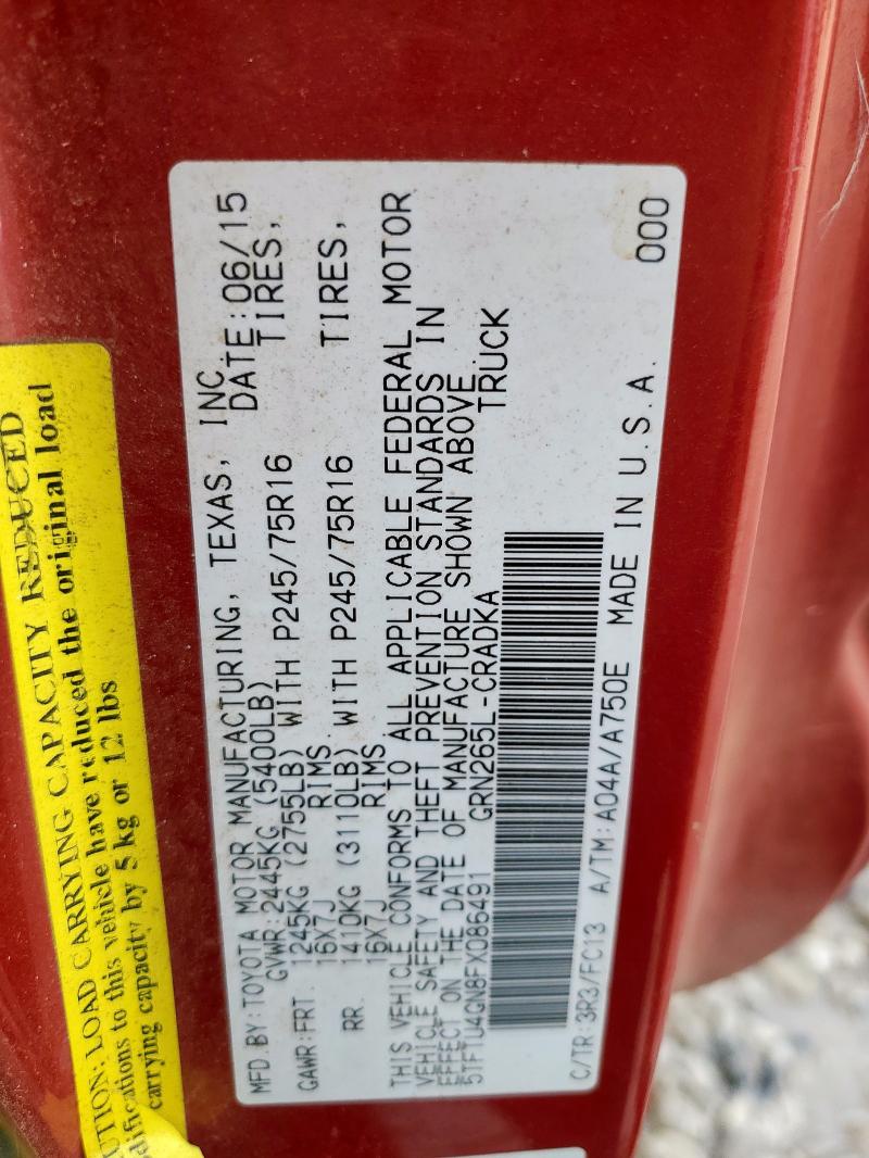 5TFTU4GN8FX086491 - 2015 TOYOTA TACOMA PRERUNNER ACCESS CAB RED photo 13