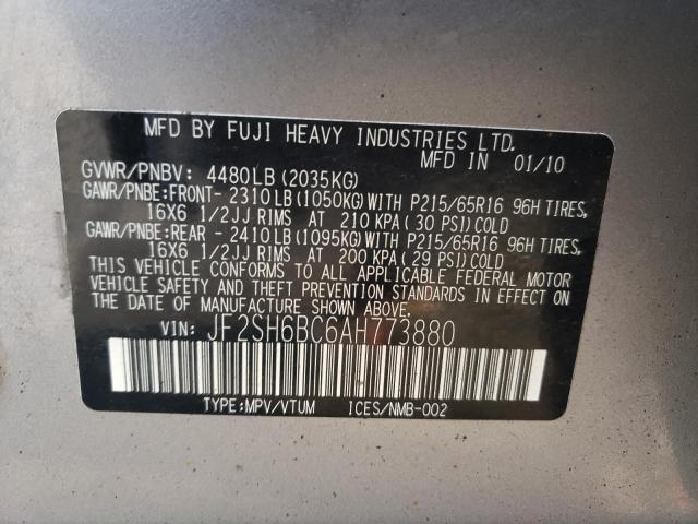 JF2SH6BC6AH773880 - 2010 SUBARU FORESTER XS SILVER photo 13