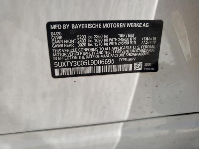 5UXTY3C05L9D06695 - 2020 BMW X3 SDRIVE30I WHITE photo 13