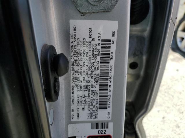 5TEJU62N78Z476326 - 2008 TOYOTA TACOMA DOUBLE CAB PRERUNNER SILVER photo 12