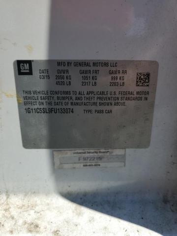 1G11C5SL9FU133074 - 2015 CHEVROLET MALIBU 1LT 白色 照片 12