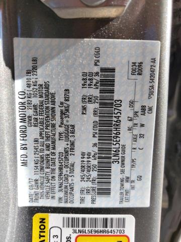 3LN6L5E96HR645703 - 2017 LINCOLN MKZ RESERVE ნაცრისფერი ფოტო 12