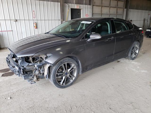 3FA6P0D96ER200828 - 2014 FORD FUSION TITANIUM GRAY photo 1