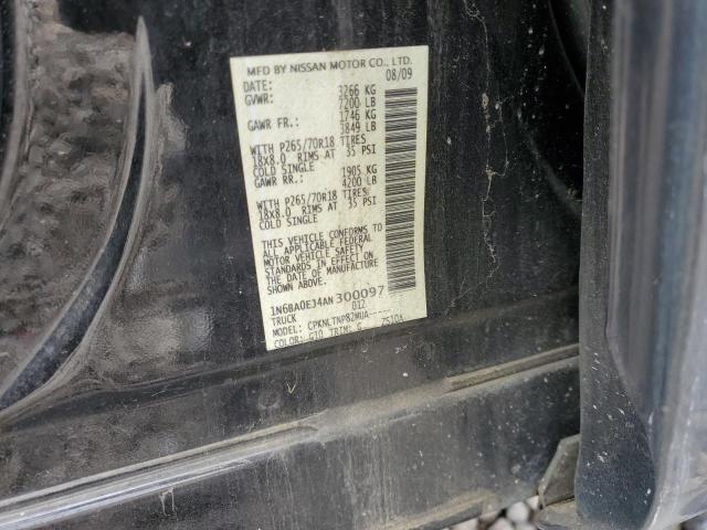 1N6BA0EJ4AN300097 - 2010 NISSAN TITAN XE GRAY photo 12