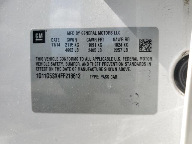 1G11G5SX4FF218612 - 2015 CHEVROLET MALIBU LTZ WHITE photo 12