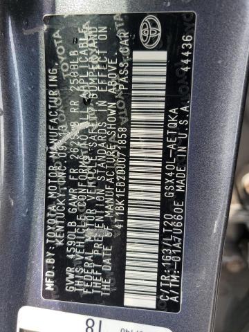 4T1BK1EB2DU071858 - 2013 TOYOTA AVALON BASE 灰色 照片 12