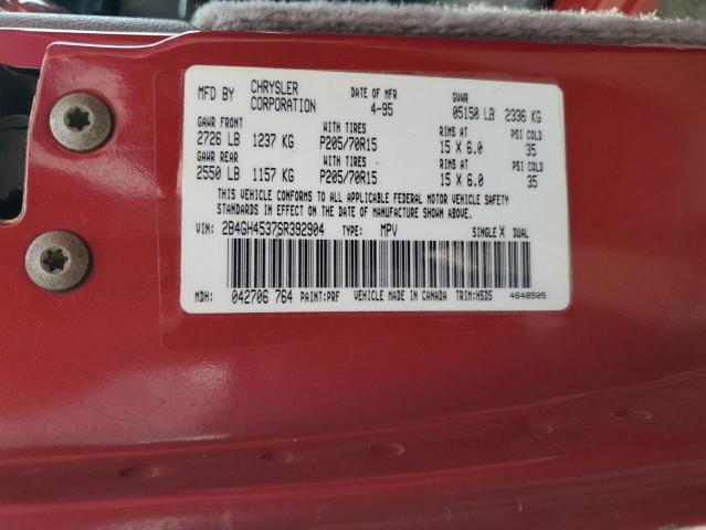 2B4GH4537SR392904 - 1995 DODGE CARAVAN SE RED photo 13