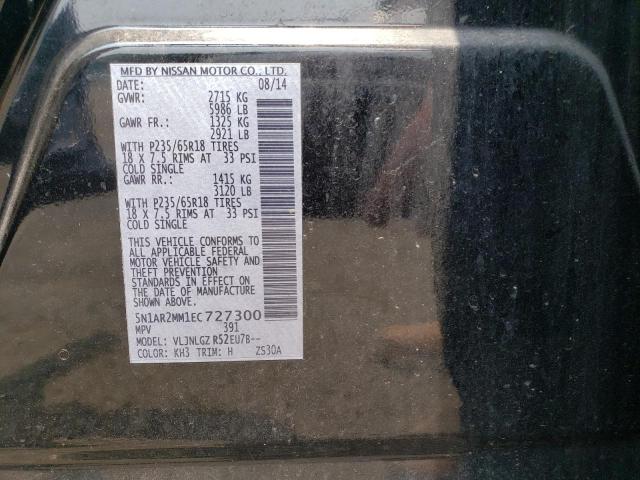 5N1AR2MM1EC727300 - 2014 NISSAN PATHFINDER S BLACK photo 13