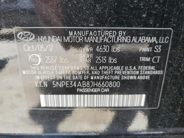 5NPE34AB8JH660800 - 2018 HYUNDAI SONATA SPORT BLACK photo 12