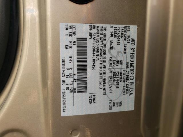 5LMFU28R44LJ09426 - 2004 LINCOLN NAVIGATOR ბეჟი ფოტო 13