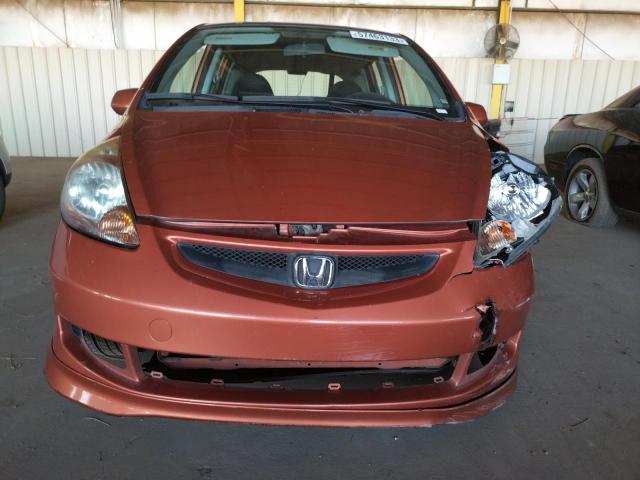 JHMGD37687S042931 - 2007 HONDA FIT S ORANGE photo 5